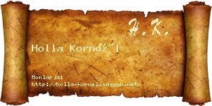 Holla Kornél névjegykártya