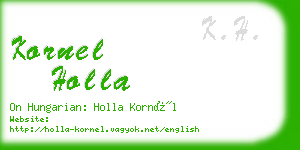 kornel holla business card